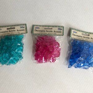 Lot of 3 Decorative Acrylic Ice Crystals Accents Vase stones Aquarium décor